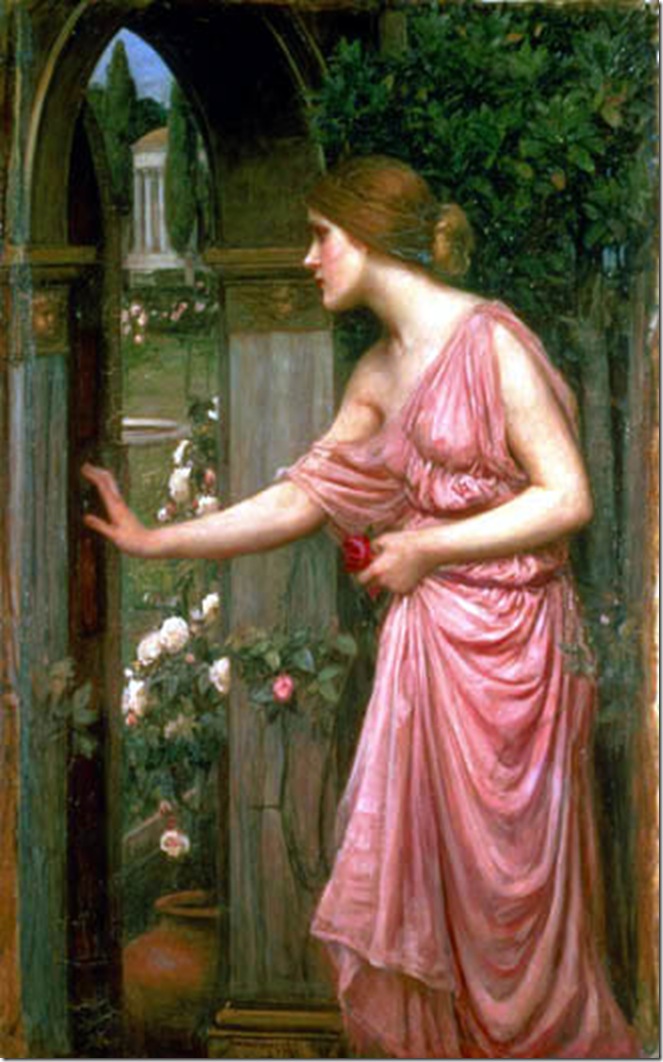 Waterhouse's Psyche opening the door of Cupid's garden
