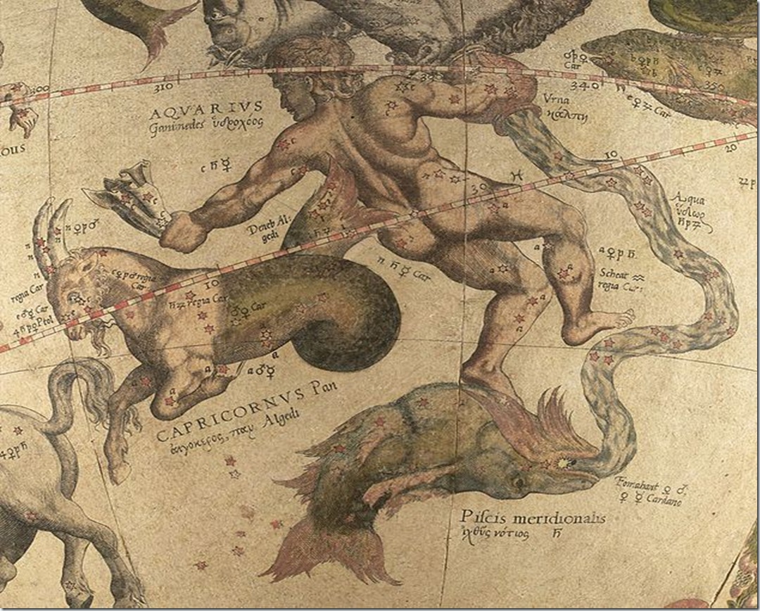 Zodiac map with Aquarius