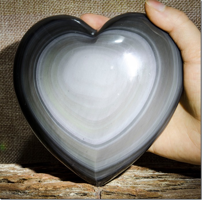 Hand Carved Heart Shaped Obsidian