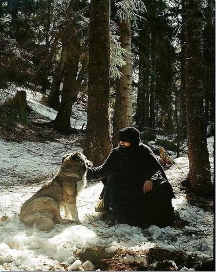Monk with Dog