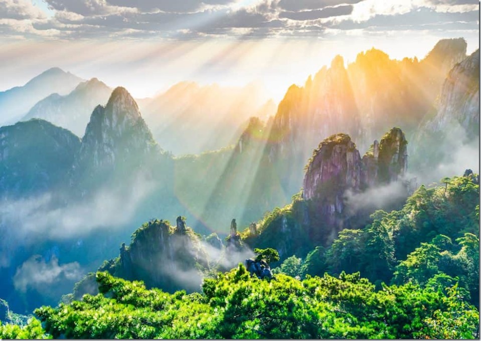 Light And Mountain Peaks In China